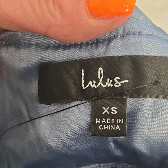 Lulu's Blue Sleeveless Plunge Neck Maxi Dress - Picture 10 of 11